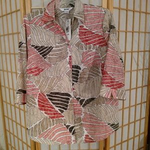 Womens Leaf Print Long Top